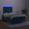 Image de Sommier À Lattes De Lit Avec Matelas Led Bleu Foncé 120x190 Cm Vidaxl