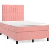 Image de Sommier À Lattes De Lit Et Matelas Led Rose 120x190 Cm Velours Vidaxl