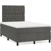Image de Sommier À Lattes De Lit Avec Matelas Led Gris Foncé 120x190 Cm Vidaxl