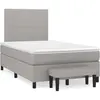 Image de Sommier À Lattes De Lit Et Matelas Gris Clair 120x190 Cm Tissu Vidaxl