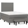 Image de Sommier À Lattes De Lit Avec Matelas Gris Foncé 120x190cm Tissu Vidaxl