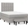 Image de Sommier À Lattes De Lit Et Matelas Gris Clair 120x190 Cm Tissu Vidaxl
