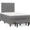 Image de Sommier À Lattes De Lit Avec Matelas Gris Foncé 120x190cm Tissu Vidaxl
