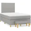 Image de Sommier À Lattes De Lit Et Matelas Gris Clair 120x190 Cm Tissu Vidaxl