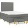 Image de Sommier À Lattes De Lit Avec Matelas Gris Foncé 120x190cm Tissu Vidaxl