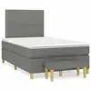 Image de Sommier À Lattes De Lit Avec Matelas Gris Foncé 120x190cm Tissu Vidaxl
