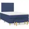 Image de Sommier À Lattes De Lit Avec Matelas Bleu 120x190 Cm Tissu Vidaxl