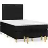 Image de Sommier À Lattes De Lit Avec Matelas Noir 120x190 Cm Tissu Vidaxl
