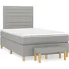 Image de Sommier À Lattes De Lit Et Matelas Gris Clair 120x190 Cm Tissu Vidaxl