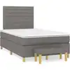 Image de Sommier À Lattes De Lit Avec Matelas Noir 120x190 Cm Tissu Vidaxl