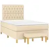 Image de Sommier À Lattes De Lit Avec Matelas Crème 120x190 Cm Tissu Vidaxl