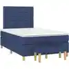 Image de Sommier À Lattes De Lit Avec Matelas Bleu 120x190 Cm Tissu Vidaxl