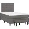 Image de Sommier À Lattes De Lit Avec Matelas Gris 120x190 Cm Similicuir Vidaxl