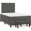 Image de Sommier À Lattes De Lit Et Matelas Gris Foncé 120x190cm Velours Vidaxl