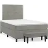 Image de Sommier    Lattes De Lit Et Matelas Gris Clair 120x190cm Velours Vidaxl