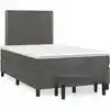 Image de Sommier À Lattes De Lit Et Matelas Gris Foncé 120x190cm Velours Vidaxl