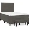 Image de Sommier À Lattes De Lit Et Matelas Gris Foncé 120x190cm Velours Vidaxl