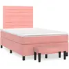 Image de Sommier À Lattes De Lit Avec Matelas Rose 120x190 Cm Velours Vidaxl
