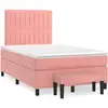 Image de Sommier À Lattes De Lit Avec Matelas Rose 120x190 Cm Velours Vidaxl