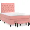 Image de Sommier À Lattes De Lit Avec Matelas Rose 120x190 Cm Velours Vidaxl