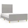 Image de Cadre De Lit Sans Matelas Gris Clair 120x190 Cm Tissu Vidaxl