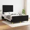 Image de Cadre De Lit Sans Matelas Noir 120x190 Cm Tissu Vidaxl