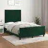 Image de Cadre De Lit Sans Matelas Vert Foncé 120x190 Cm Velours Vidaxl