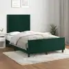 Image de Cadre De Lit Sans Matelas Vert Foncé 120x190 Cm Velours Vidaxl