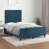 Image de Cadre De Lit Sans Matelas Bleu Foncé 120x190 Cm Velours Vidaxl