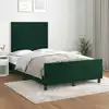 Image de Cadre De Lit Sans Matelas Vert Foncé 120x190 Cm Velours Vidaxl