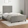 Image de Cadre De Lit Sans Matelas Gris Clair 120x190 Cm Velours Vidaxl