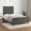 Image de Cadre De Lit Sans Matelas Gris Foncé 120x190 Cm Velours Vidaxl