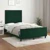 Image de Cadre De Lit Sans Matelas Vert Foncé 120x190 Cm Velours Vidaxl