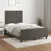 Image de Cadre De Lit Sans Matelas Gris Foncé 120x190 Cm Velours Vidaxl