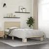 Image de vidaXL Cadre de lit chêne sonoma 75x190 cm bois dingénierie et métal lit meuble de chambre à coucher lit dinvité sommier 845813