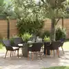 Image de Ensemble De Salle À Manger Pour Jardin 7 Pcs Noir Polyrotin Vidaxl