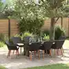 Image de Ensemble De Salle À Manger Pour Jardin 9 Pcs Noir Polyrotin Vidaxl