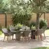Image de Ensemble De Salle À Manger Pour Jardin 7 Pcs Gris Polyrotin Vidaxl
