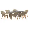 Image de vidaXL Ensemble de Salle Ã  Manger 7 PiÃ¨ces Beige Poly Rattan en occasion ou reconditionné