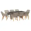 Image de Vidaxl ensemble de salle à manger pour jardin 9 pcs gris clair