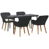 Image de Vidaxl ensemble de salle à manger pour jardin 5 pcs noir polyrotin