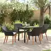 Image de Ensemble De Salle À Manger Pour Jardin 5 Pcs Noir Polyrotin Vidaxl