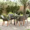 Image de Ensemble De Salle À Manger Pour Jardin 5 Pcs Gris Polyrotin Vidaxl