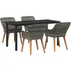 Image de Ensemble De Salle À Manger Pour Jardin 5 Pcs Gris Polyrotin Vidaxl