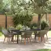 Image de Ensemble De Salle À Manger Pour Jardin 7 Pcs Gris Polyrotin Vidaxl