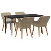 Image de Ensemble De Salle À Manger Pour Jardin 5 Pcs Beige Polyrotin Vidaxl