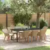 Image de Ensemble De Salle À Manger Pour Jardin 9 Pcs Beige Polyrotin Vidaxl