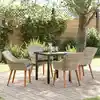 Image de Ensemble De Salle À Manger Pour Jardin 5 Pc Gris Clair Vidaxl