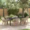 Image de Ensemble De Salle À Manger Pour Jardin 7 Pcs Gris Clair Vidaxl