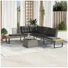 Image de Vidaxl salon de jardin avec coussins 2pcs gris résine tressée et verre
